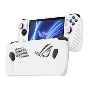 BoxWave Case Compatible with ASUS ROG Ally Z1 Extreme - FlexiSkin, Silicone Cover Soft Low Profile 360 Protection for ASUS ROG Ally Z1 Extreme, ASUS ROG Ally Z1 Extreme, Ally Z1 - Winter White