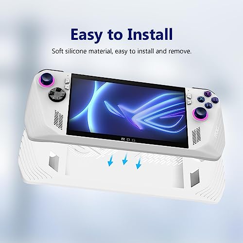 BoxWave Case Compatible with ASUS ROG Ally Z1 Extreme - FlexiSkin, Silicone Cover Soft Low Profile 360 Protection for ASUS ROG Ally Z1 Extreme, ASUS ROG Ally Z1 Extreme, Ally Z1 - Winter White