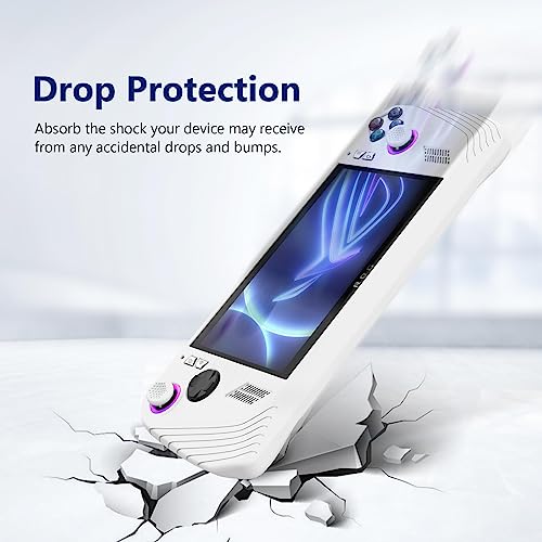 BoxWave Case Compatible with ASUS ROG Ally Z1 Extreme - FlexiSkin, Silicone Cover Soft Low Profile 360 Protection for ASUS ROG Ally Z1 Extreme, ASUS ROG Ally Z1 Extreme, Ally Z1 - Winter White
