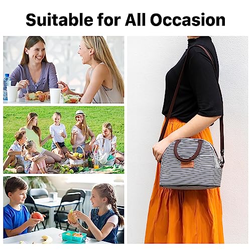 DANIA & DEAN Insulated Lunch bag, Durable Freezable Lunch Box for Women/Men Double Zippers Wide Open Tote Bag Leakproof Thermal and Cooler Reusable Lunch Tote Bag for Office/Outdoor