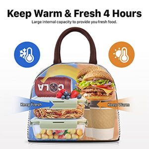 DANIA & DEAN Insulated Lunch bag, Durable Freezable Lunch Box for Women/Men Double Zippers Wide Open Tote Bag Leakproof Thermal and Cooler Reusable Lunch Tote Bag for Office/Outdoor