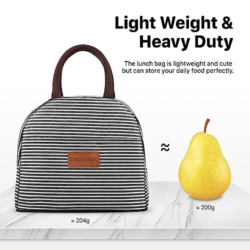 DANIA & DEAN Insulated Lunch bag, Durable Freezable Lunch Box for Women/Men Double Zippers Wide Open Tote Bag Leakproof Thermal and Cooler Reusable Lunch Tote Bag for Office/Outdoor