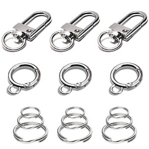 dog tag clips for collar,with 15pcs replaceable dog id name tag ring clip dog tag attachment clip pet tag quick clip clips rings for pet collar key ring clips accessories 6 sets