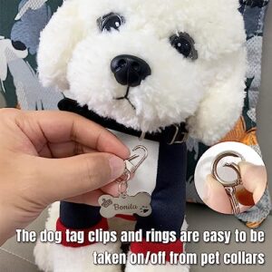 Dog Tag Clips for Collar,with 15Pcs Replaceable Dog ID Name Tag Ring Clip Dog Tag Attachment Clip Pet tag Quick Clip Clips Rings for Pet Collar Key Ring Clips Accessories 6 Sets