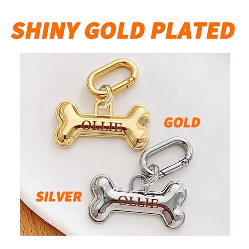 MEMOPAW Dogs Tag Stylish Personalized Deep Engraved Cat Dog Tags Engraved for Pets Bone Balloon Shape Brass Small, Small Dogs/Cats