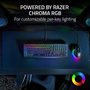 Razer BlackWidow V4 X - Mechanical Gaming Keyboard: Yellow Switches Linear & Silent - 6 Dedicated Macro Keys - Chroma RGB - Doubleshot ABS Keycaps - Media Controls - Sound Dampening & Stabilizers