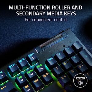 Razer BlackWidow V4 X - Mechanical Gaming Keyboard: Yellow Switches Linear & Silent - 6 Dedicated Macro Keys - Chroma RGB - Doubleshot ABS Keycaps - Media Controls - Sound Dampening & Stabilizers