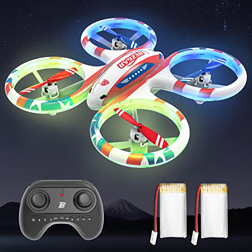 BEZGAR Drones for Kids - RC Drone Indoor, LED Remote Control Mini Drone with 3D Flip and 3 Speed Propeller Full Protect Small Drone Quadcopter for Beginners, Easy to fly Gifts for Kids