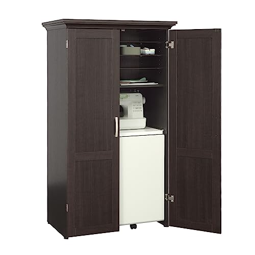 Sauder Miscellaneous Storage Craft & Sewing Armoire, L: 35.12" x W: 21.81" x H: 61.58", Dakota Oak