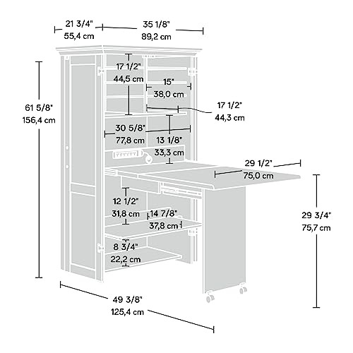 Sauder Miscellaneous Storage Craft & Sewing Armoire, L: 35.12" x W: 21.81" x H: 61.58", Dakota Oak