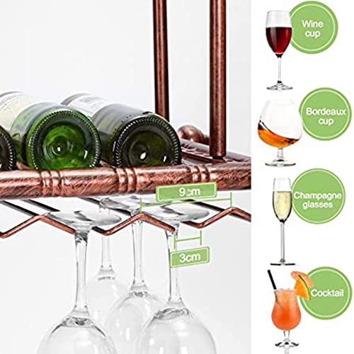 Qunine Bar Unit Floating Shelves Wall-Mounted Wine Racks, Ceiling Wine Bottle Holder Hanging Metal Iron Wine Glass Rack Goblet Stemware Racks (Size : 140x30cm)