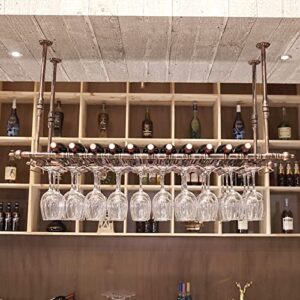 Qunine Bar Unit Floating Shelves Wall-Mounted Wine Racks, Ceiling Wine Bottle Holder Hanging Metal Iron Wine Glass Rack Goblet Stemware Racks (Size : 140x30cm)