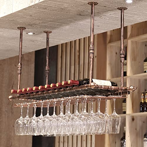 Qunine Bar Unit Floating Shelves Wall-Mounted Wine Racks, Ceiling Wine Bottle Holder Hanging Metal Iron Wine Glass Rack Goblet Stemware Racks (Size : 140x30cm)