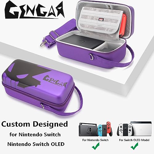 Portable Carrying Case Compatible with Nintendo Switch/Switch OLED - Built-in Stand and Removable Shoulder Strap Design Fit Switch Console, AC Charger Adapter, Switch Dock/Pro Controller Accessories