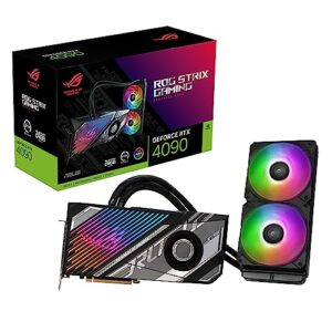 asus rog strix lc nvidia geforce rtx™ 4090 gaming graphics card (pcie® 4.0, 24gb gddr6x, hdmi® 2.1, displayport™ 1.4a, full-coverage cold plate, 240 mm radiator, 560 mm tubing)