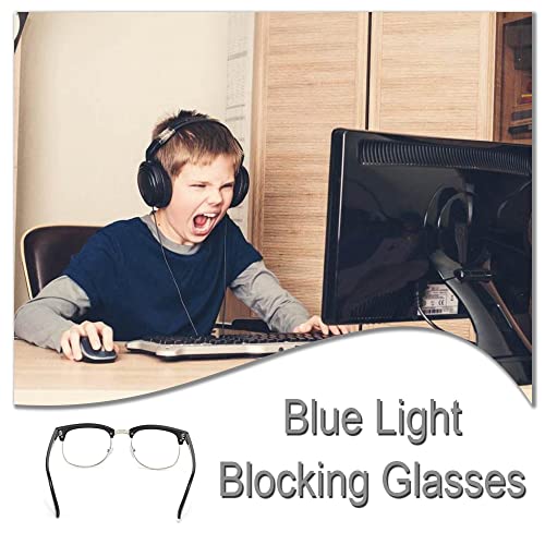 BAIWANLCH Blue Light Glasses for Women Blocking Blue Light Glasses Men Clear Lens Vintage Metal Frame Retro Eyeglasses Anti Glare Glasses for Work, Playing Games, Playing Computer Glasses Men