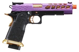 lancer tactical airsoft pistol stryk hi-capa 5.1/4.3 full metal gas blowback 330 fps (regular, purple & gold, hi-capa 5.1)