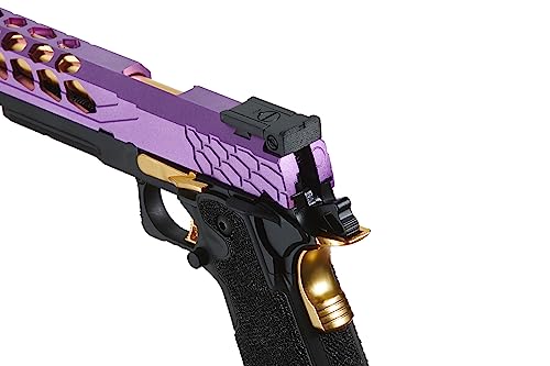 Lancer Tactical Airsoft Pistol STRYK Hi-Capa 5.1/4.3 Full Metal Gas Blowback 330 FPS (Regular, Purple & Gold, Hi-Capa 5.1)