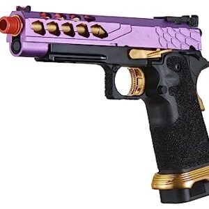 Lancer Tactical Airsoft Pistol STRYK Hi-Capa 5.1/4.3 Full Metal Gas Blowback 330 FPS (Regular, Purple & Gold, Hi-Capa 5.1)