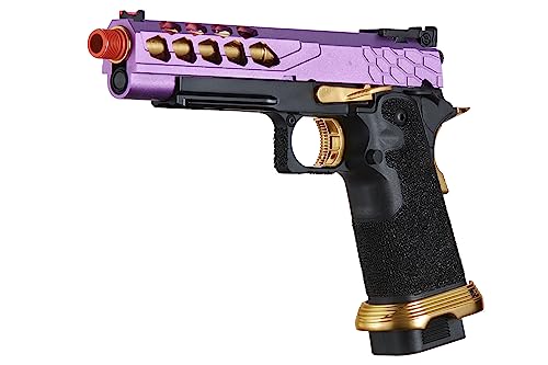 Lancer Tactical Airsoft Pistol STRYK Hi-Capa 5.1/4.3 Full Metal Gas Blowback 330 FPS (Regular, Purple & Gold, Hi-Capa 5.1)