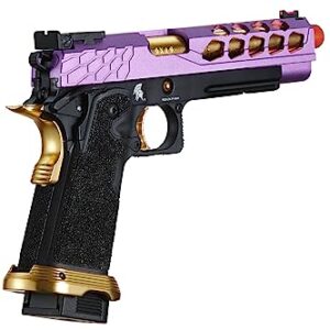 Lancer Tactical Airsoft Pistol STRYK Hi-Capa 5.1/4.3 Full Metal Gas Blowback 330 FPS (Regular, Purple & Gold, Hi-Capa 5.1)