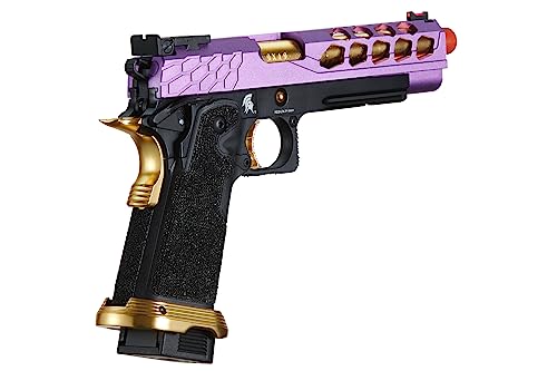 Lancer Tactical Airsoft Pistol STRYK Hi-Capa 5.1/4.3 Full Metal Gas Blowback 330 FPS (Regular, Purple & Gold, Hi-Capa 5.1)