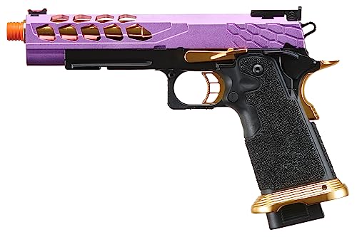 Lancer Tactical Airsoft Pistol STRYK Hi-Capa 5.1/4.3 Full Metal Gas Blowback 330 FPS (Regular, Purple & Gold, Hi-Capa 5.1)