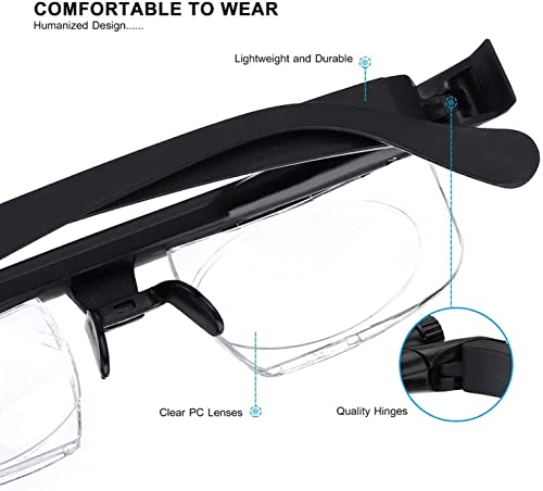 Aocate Dial Adjustable Glasses Variable Focus For Reading Distance Vision Eyeglasses