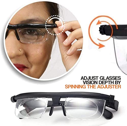 Aocate Dial Adjustable Glasses Variable Focus For Reading Distance Vision Eyeglasses