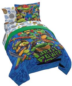 jay franco nickelodeon teenage mutant ninja turtles full comforter set - 7 piece bedding includes sheet set & pillow covers - super soft mutant mayhem microfiber bed set