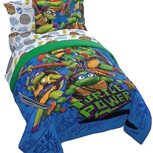 Jay Franco Nickelodeon Teenage Mutant Ninja Turtles Full Comforter Set - 7 Piece Bedding Includes Sheet Set & Pillow Covers - Super Soft Mutant Mayhem Microfiber Bed Set