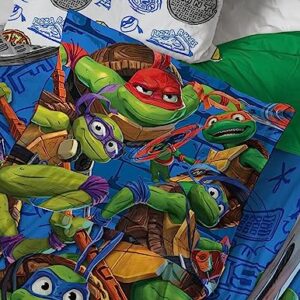 Jay Franco Nickelodeon Teenage Mutant Ninja Turtles Full Comforter Set - 7 Piece Bedding Includes Sheet Set & Pillow Covers - Super Soft Mutant Mayhem Microfiber Bed Set