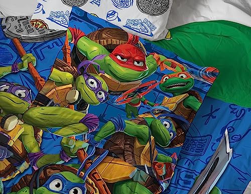 Jay Franco Nickelodeon Teenage Mutant Ninja Turtles Full Comforter Set - 7 Piece Bedding Includes Sheet Set & Pillow Covers - Super Soft Mutant Mayhem Microfiber Bed Set