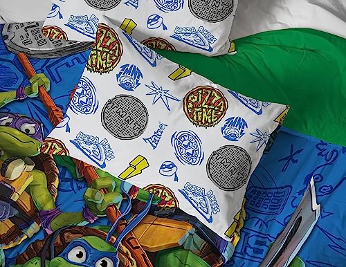 Jay Franco Nickelodeon Teenage Mutant Ninja Turtles Full Comforter Set - 7 Piece Bedding Includes Sheet Set & Pillow Covers - Super Soft Mutant Mayhem Microfiber Bed Set