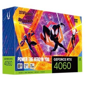 ZOTAC Gaming GeForce RTX 4060 8GB OC Spider-Man: Across The Spider-Verse Inspired Graphics Card Bundle, ZT-D40600P-10SMP