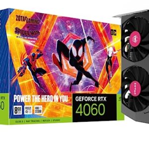 ZOTAC Gaming GeForce RTX 4060 8GB OC Spider-Man: Across The Spider-Verse Inspired Graphics Card Bundle, ZT-D40600P-10SMP