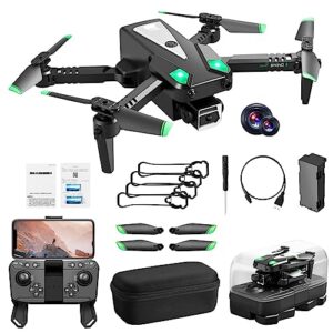 mini drone with dual 1080p hd wide angle camera remote control toys gifts for boys girls with altitude hold headless mode 1-key start speed adjustment (black)