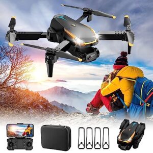 dual 1080p hd fpv camera drone - remote control with altitude hold headless mode, newly one key start speed adjustment, toys gifts for boys & girls