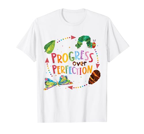 Progress Over Perfection Caterpillar Back To School Teacher T-Shirt