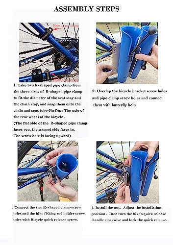 Bike Fishing Rod Holder，Bike Fishing Rod Rack and Carrier,Easy Mounts Rod to Your Bicycle,for Bicycle Fishing