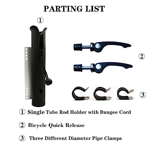 Bike Fishing Rod Holder，Bike Fishing Rod Rack and Carrier,Easy Mounts Rod to Your Bicycle,for Bicycle Fishing