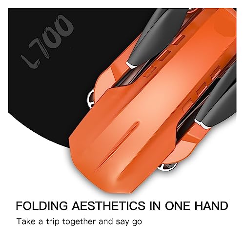 OZLIKA L700 GPS Drone 4K Professional Dual HD Camera Aerial Photography Brushless Motor Foldable Quadcopter RC Distance 1200M (Color : 4K-Orange-Bag)