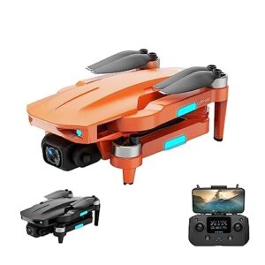 OZLIKA L700 GPS Drone 4K Professional Dual HD Camera Aerial Photography Brushless Motor Foldable Quadcopter RC Distance 1200M (Color : 4K-Orange-Bag)