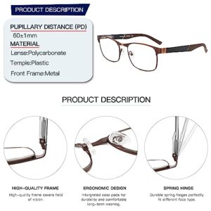 DONGDI Reading Glasses for Women Men,Blue Light Blocking Readers,Comfort Spring Hinges Eyewear +1.25