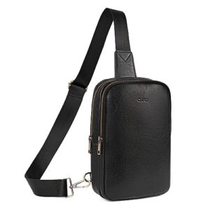 cluci sling bag for men crossbody fanny pack leather large sling backpack for women travel hiking outing unisex