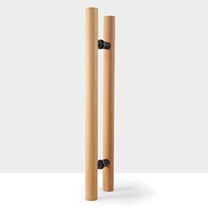 sucheta modern wooden push/pull sliding door handle,entryway barn bathroom double sided door konb,for interior/exterior glass door shower door (size: 60cm/24inch,style: style1)