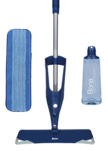 Bona Hardwood Floor Premium Spray Mop - Includes Wood Floor Cleaning Solution & Bona Microfiber Cleaning Pad for Hardwood & Hard Surface Floors & Bona Hardwood Floor Cleaner Refill - 128 fl oz