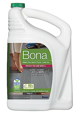 Bona Multi-Surface Floor Premium Spray Mop & Bona Multi-Surface Floor Cleaner Spray, for Stone Tile Laminate and Vinyl LVT/LVP, 32 Fl Oz & Bona Multi-Surface Floor Cleaner Refill - 128 fl oz