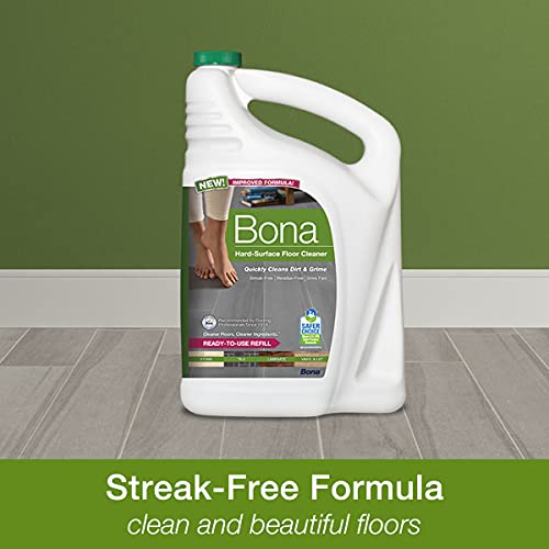 Bona Multi-Surface Floor Premium Spray Mop & Bona Multi-Surface Floor Cleaner Spray, for Stone Tile Laminate and Vinyl LVT/LVP, 32 Fl Oz & Bona Multi-Surface Floor Cleaner Refill - 128 fl oz