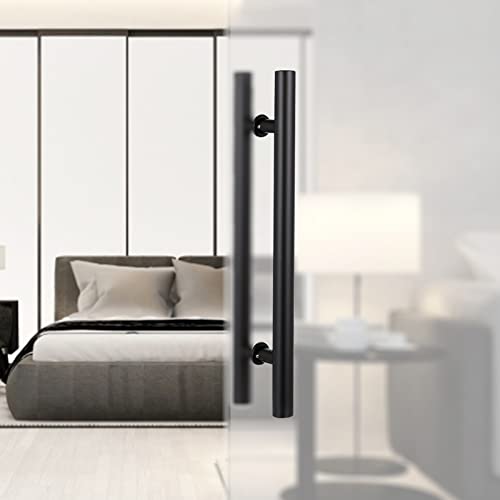 Sliding Barn Door Handles Push Pull Modern Interior/Exterior Door Handles,Double Sided Glass Doors Wooden Door Commercial Gates Handle H Shape,Easy to Install